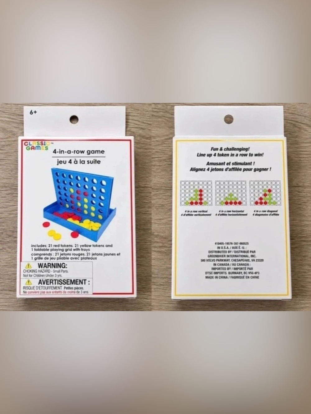mini 4-in-a-row connect 4 style travel game kids family new in box
